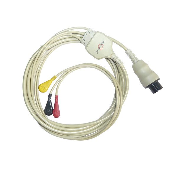 ECG Monitor Cable (Imported) - Invivo with 6 pin connector 3 lead - compatible with Criticare / Mindray / Datascope