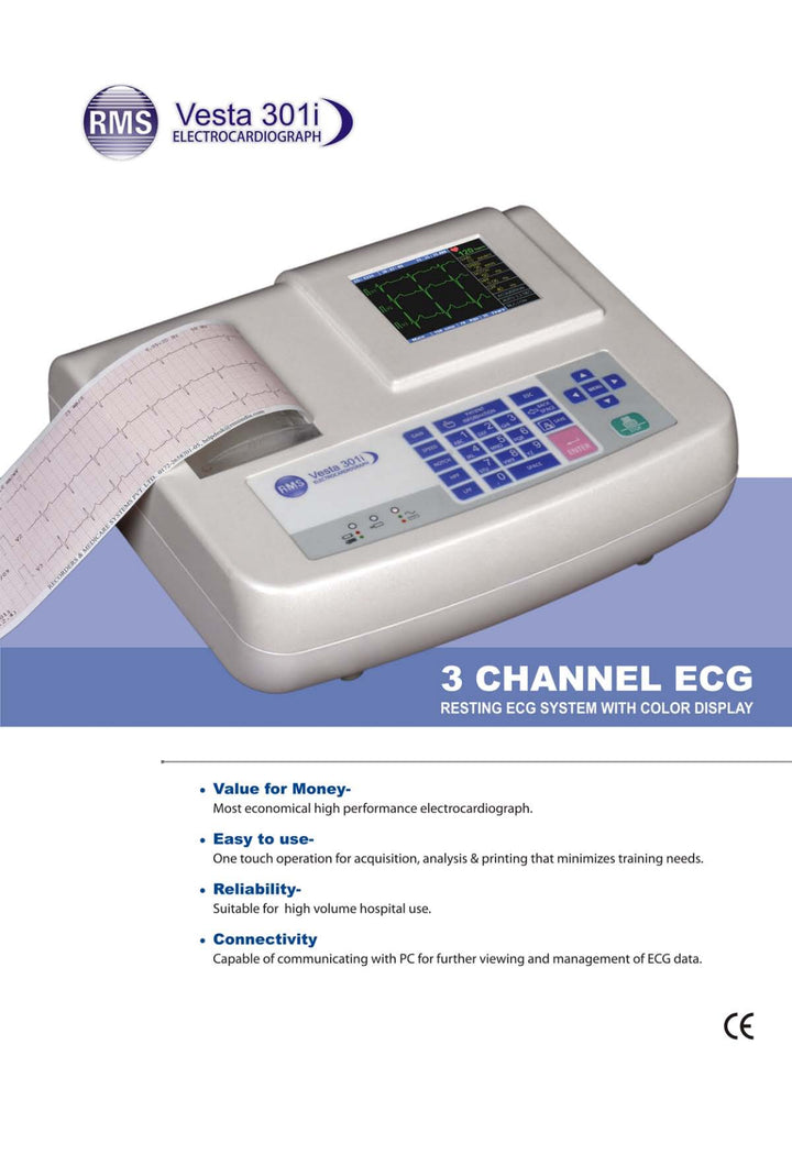RMS Vesta 301i 3-channel ECG machine