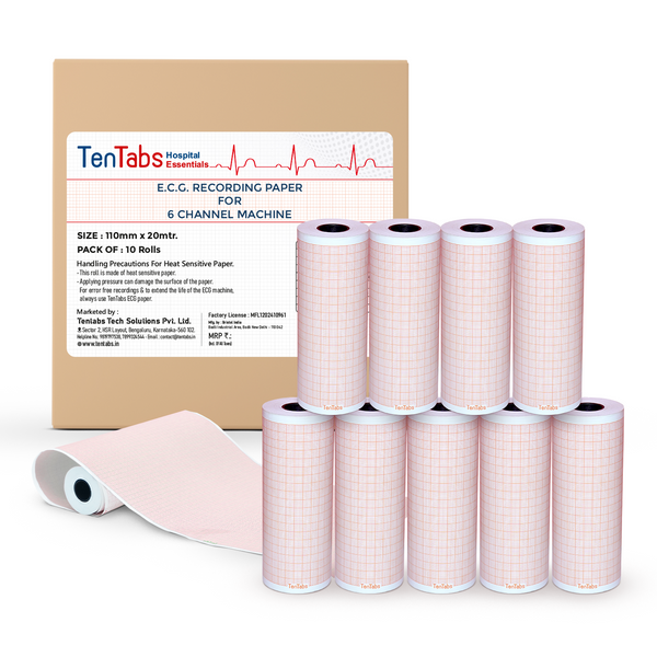 TenTabs ECG Paper Roll 6 Channel (Pack of 10)