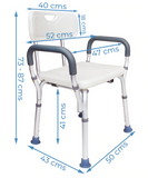 LiveEquip 4-In-1 Bath Chair With Back & Armrests
