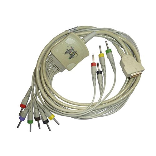 GE MAC 10 Lead ECG patient cable ( 4mm Banana )10 KR (400/500/600/1200/2000)