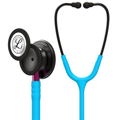 Littmann Classic III Stethoscope, Smoke Chestpiece, Turquoise Tube, Pink Stem and Smoke Headset, 27 inch, 5872