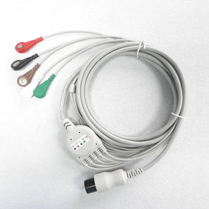 ECG Monitor Cable (Imported)  5 Lead pinch clip / snap - Philips / GE / L& T/ Datex / Ohmeda S5 / Siemens /Hellige