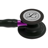 Littmann Cardiology IV Diagnostic Stethoscope,   Black-Finish Chestpiece, Black Tube, Violet Stem and Black Headset, 27 inch, 6203
