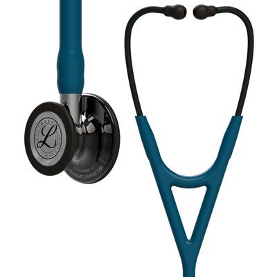 Littmann Stethoscope Cardiology IV: High Polish Smoke-Finish Chestpiece, Caribbean Blue Tube,   Mirror Stem and Smoke Headset, 27 inch, 6234