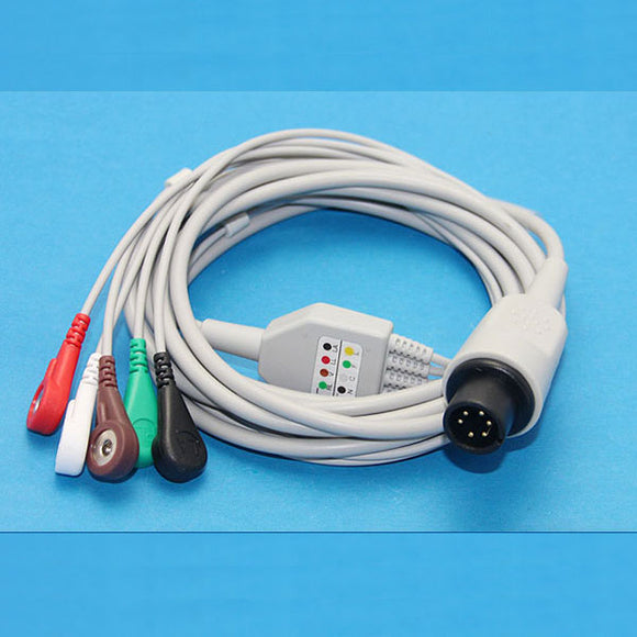 ECG Monitor Cable (Imported) invivo with 6 pin connector 5 Lead  - compatible with Criticare