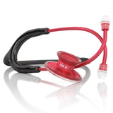 MDF Acoustica Lightweight Dual Head Stethoscope- Black and Red (MDF747XPR11)